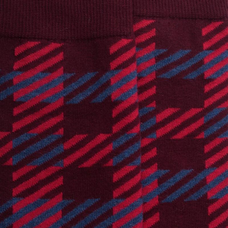 Doré Doré Chaussettes En Coton à Motifs écossais Pour Hommes - Aubergine