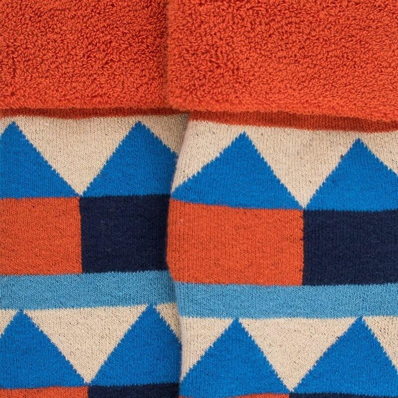 Doré Doré Chaussettes En Coton à Motifs Géométriques Pour Enfants - Bleu Voilier
