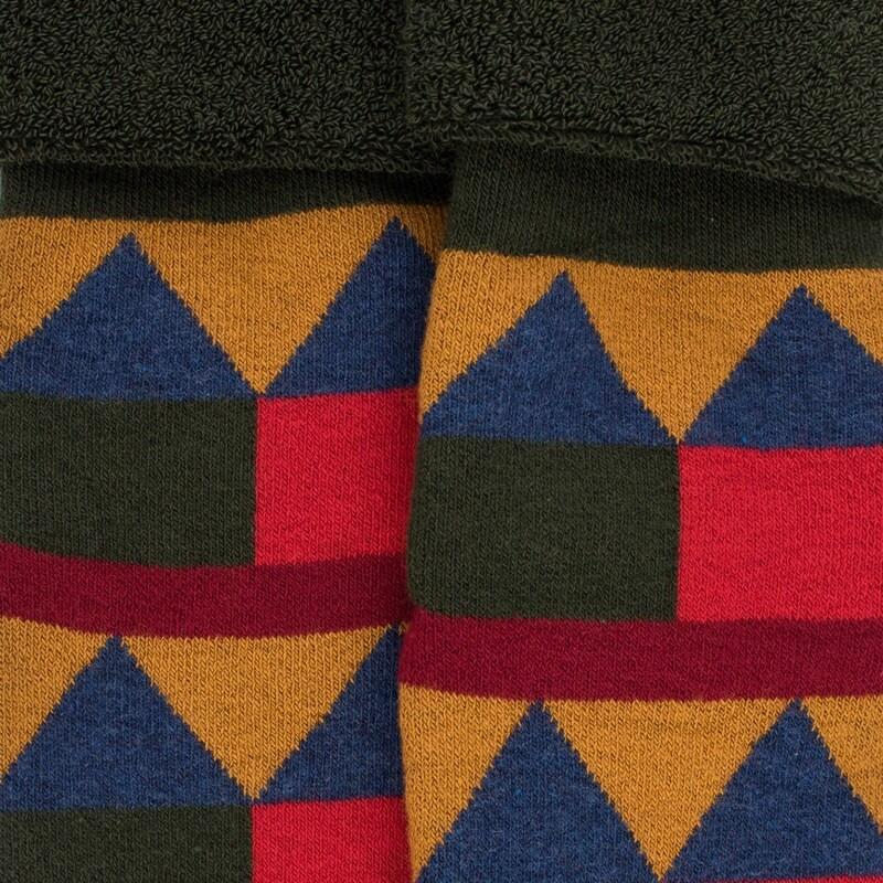Doré Doré Chaussettes En Coton à Motifs Géométriques Pour Enfants - Rouge Ponceau