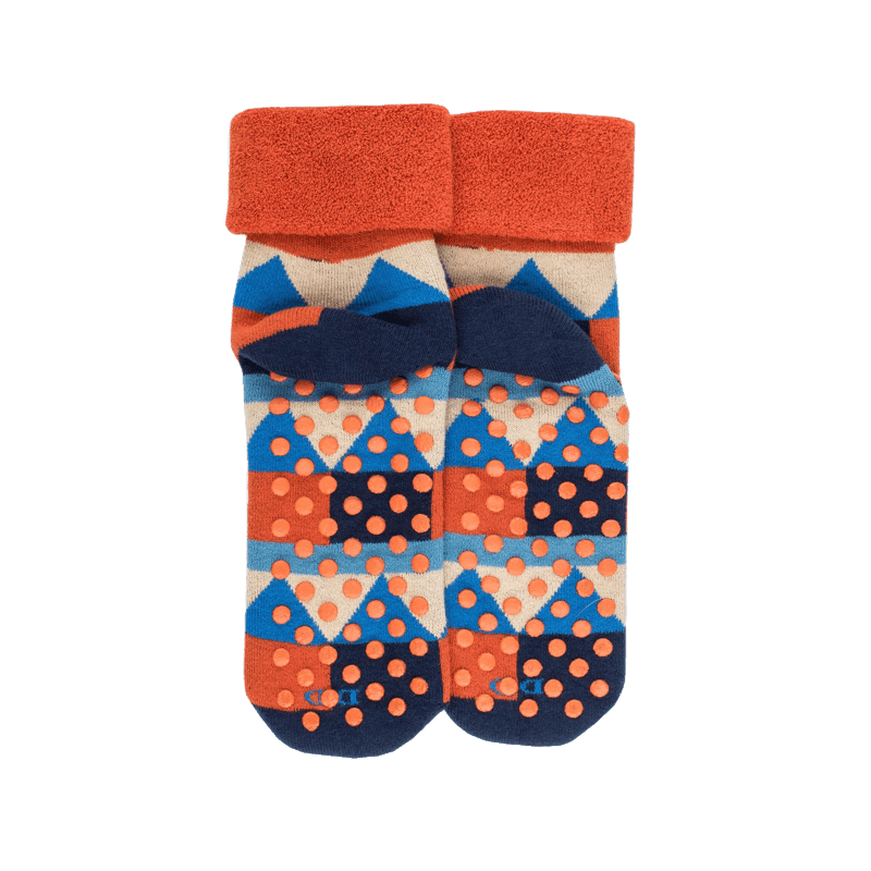 doré doré Chaussettes en coton à motifs géométriques pour enfants - Bleu Voilier