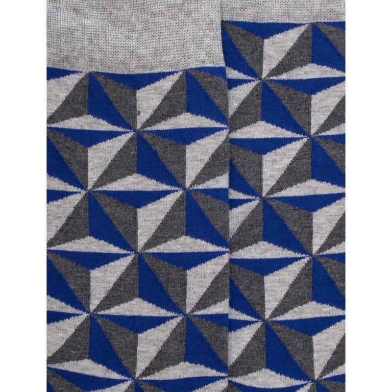Doré Doré Chaussettes En Coton à Motifs Géométriques Pour Hommes - Gris Rocheux