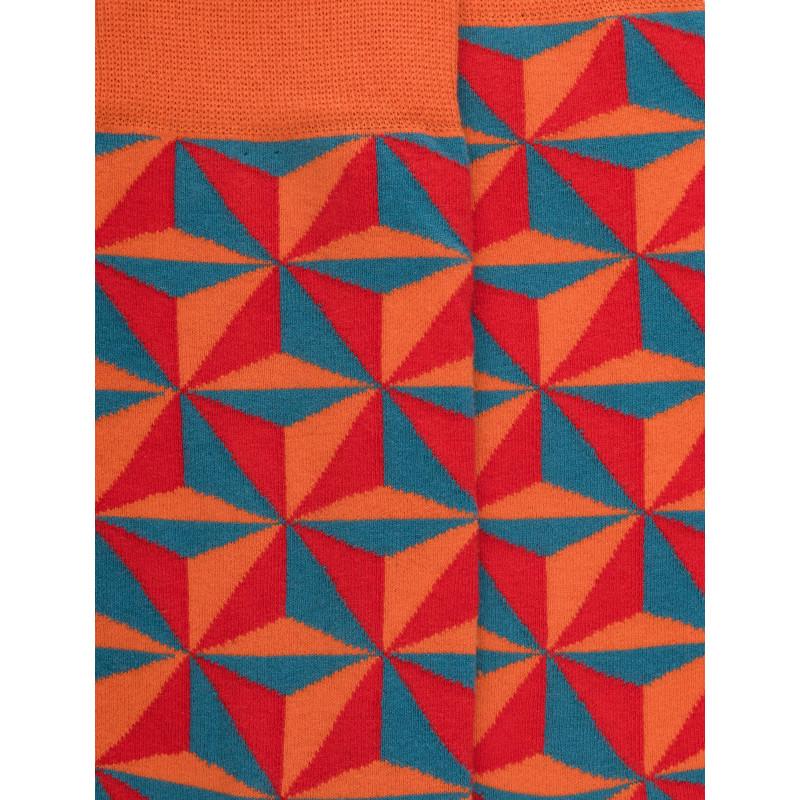 Doré Doré Chaussettes En Coton à Motifs Géométriques Pour Hommes - Abricot