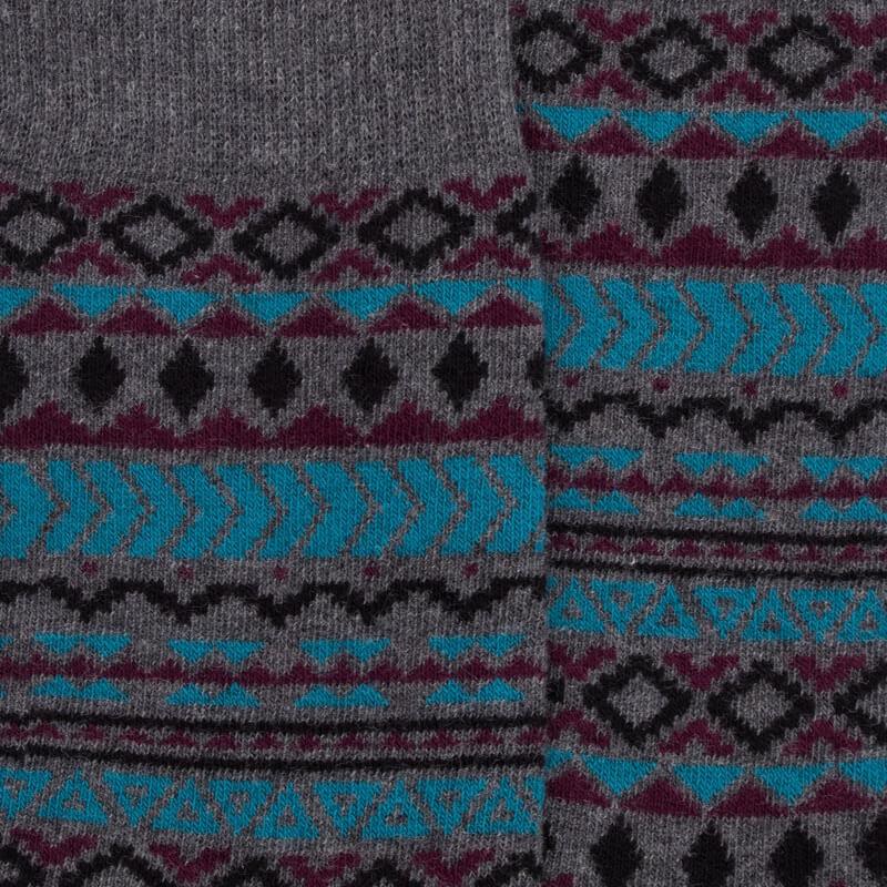 Doré Doré Chaussettes En Coton à Motifs Tribaux Pour Hommes - Gris Oxford