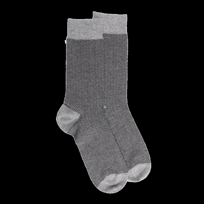 Doré Doré Chaussettes En Coton égyptien Pour Hommes Avec Motifs Entrelacés - Gris Rocheux
