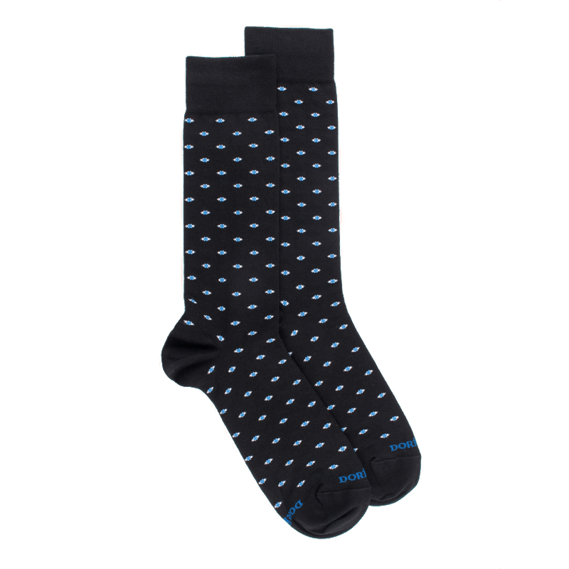 doré doré Chaussettes en coton égyptien pour hommes avec motifs d'yeux - Noir