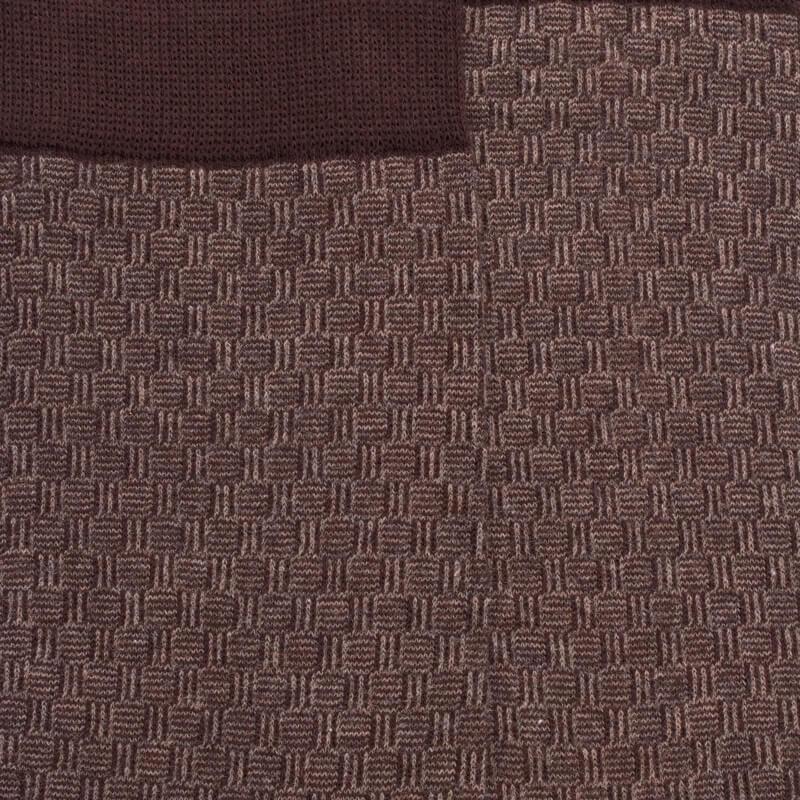 Doré Doré Chaussettes En Coton égyptien Pour Hommes Avec Motifs De Tissage Bicolores - Marron Chocolat