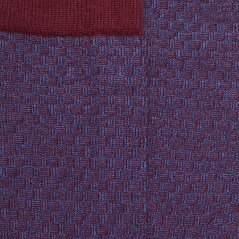 Doré Doré Chaussettes En Coton égyptien Pour Hommes Avec Motifs De Tissage Bicolores - Aubergine