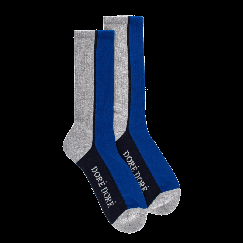 doré doré Chaussettes en coton éponge à motifs colorés pour hommes - Gris Rocheux