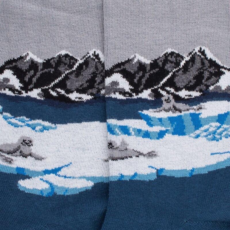 Doré Doré Chaussettes En Coton Pour Hommes Avec Motif De Phoque Sur Le Quai - Bleu Croisette