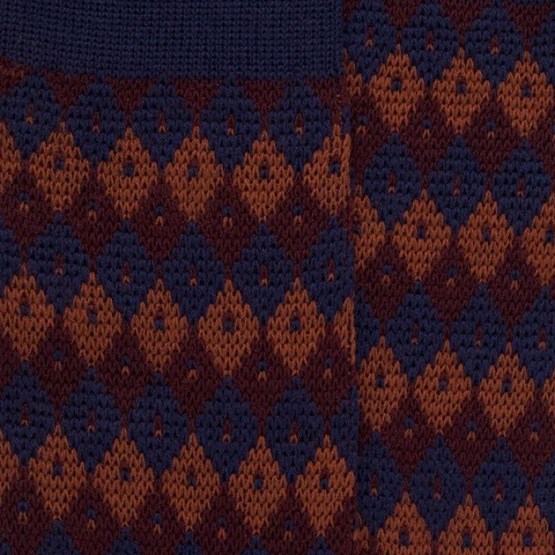 Doré Doré Chaussettes En Laine à Losanges Tricolores - Bleu