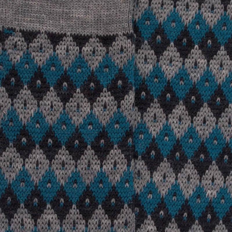 Doré Doré Chaussettes En Laine à Losanges Tricolores - Gris
