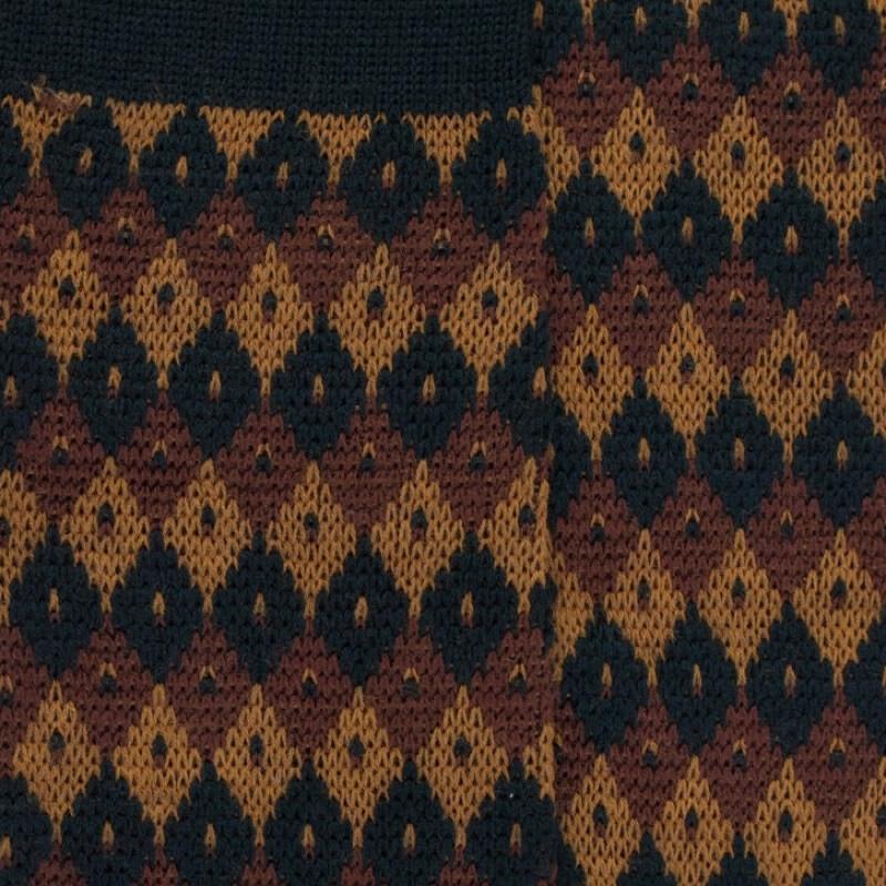 Doré Doré Chaussettes En Laine à Losanges Tricolores - Vert