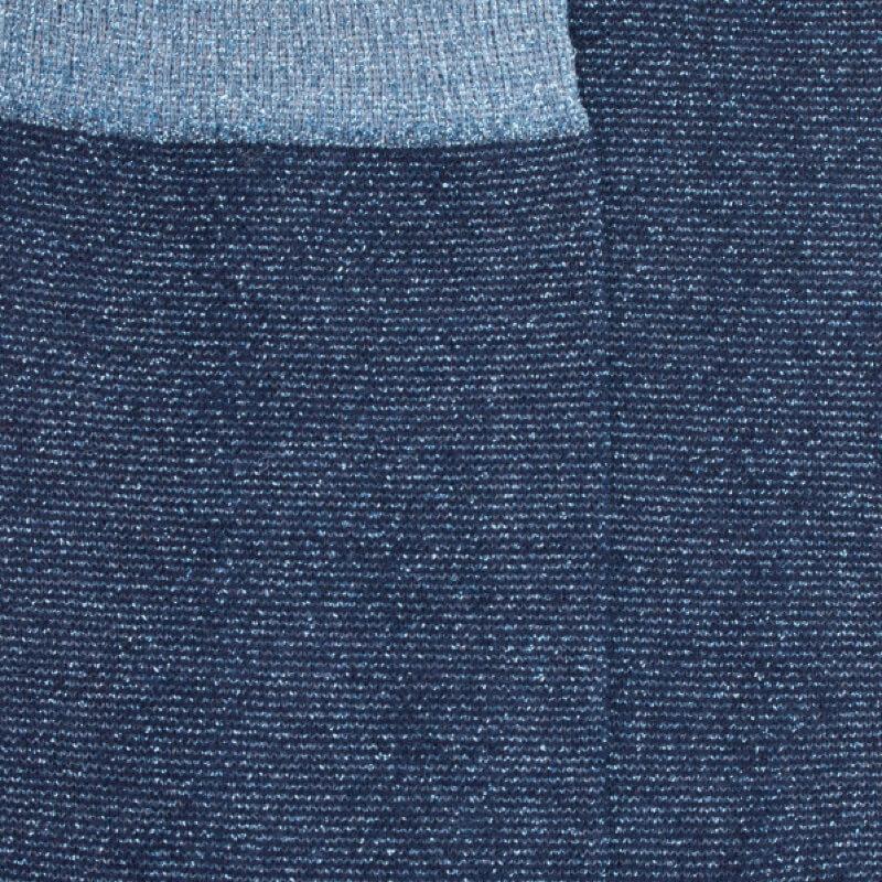 Doré Doré Chaussettes En Laine à Mini Rayures Brillantes - Bleu Marine