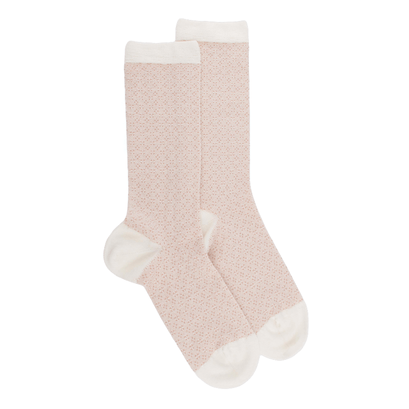 Doré Doré Chaussettes En Laine à Motifs Pour Femmes - Écru