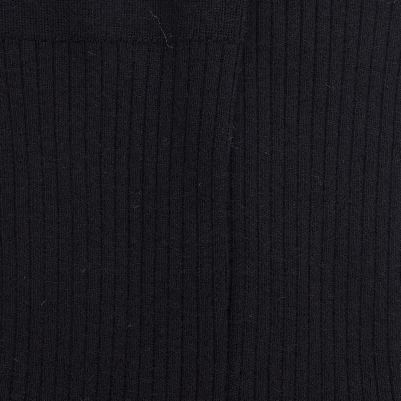 Doré Doré Chaussettes En Laine Unie Côtelée Pour Femmes - Noir