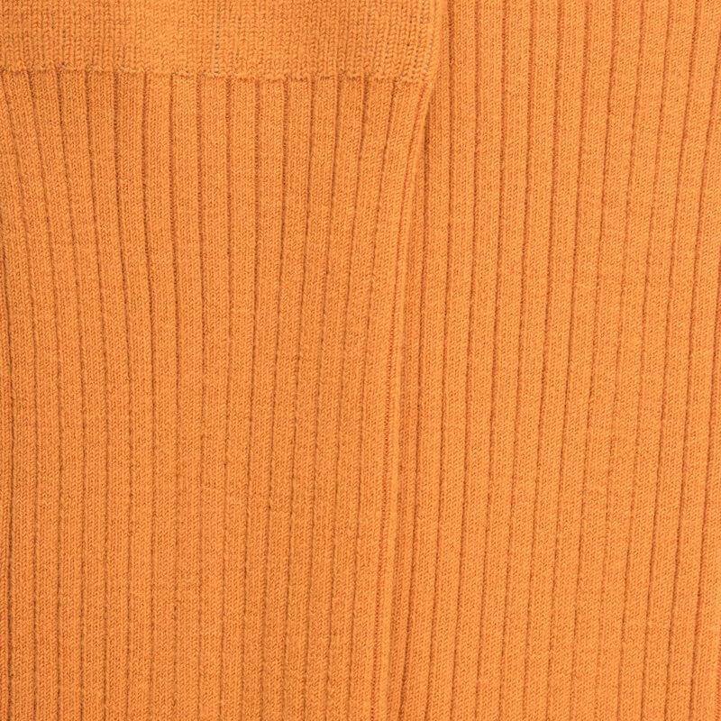 Doré Doré Chaussettes En Laine Unie Côtelée Pour Femmes - Orange épices