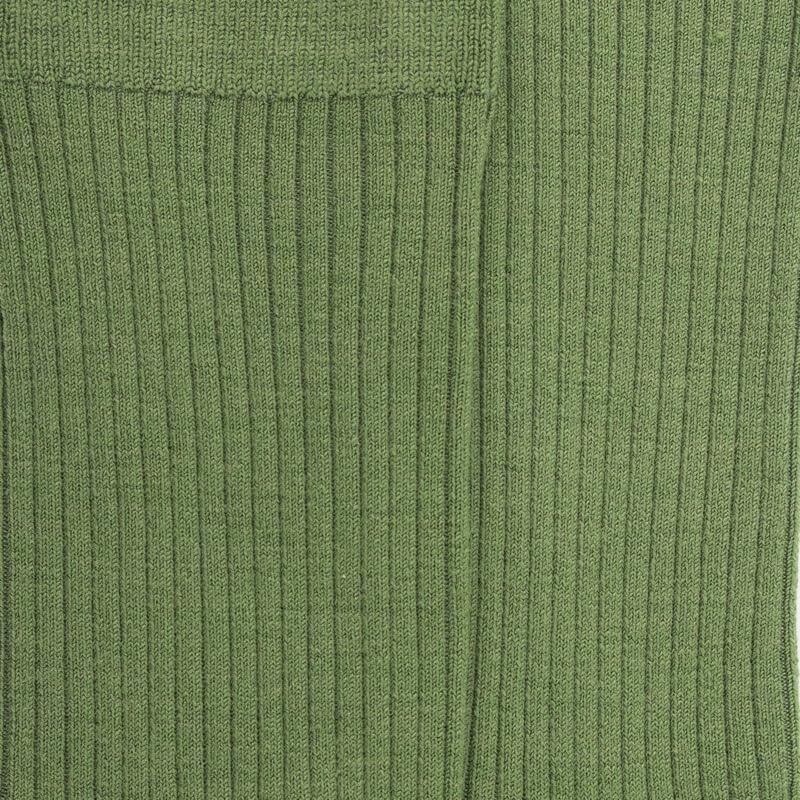 Doré Doré Chaussettes En Laine Unie Côtelée Pour Femmes - Vert Campagne