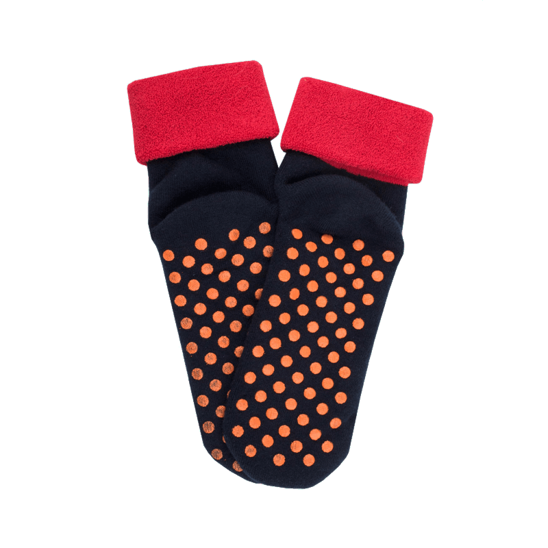 doré doré Chaussettes enfant anti dérapant - Bleu et rouge