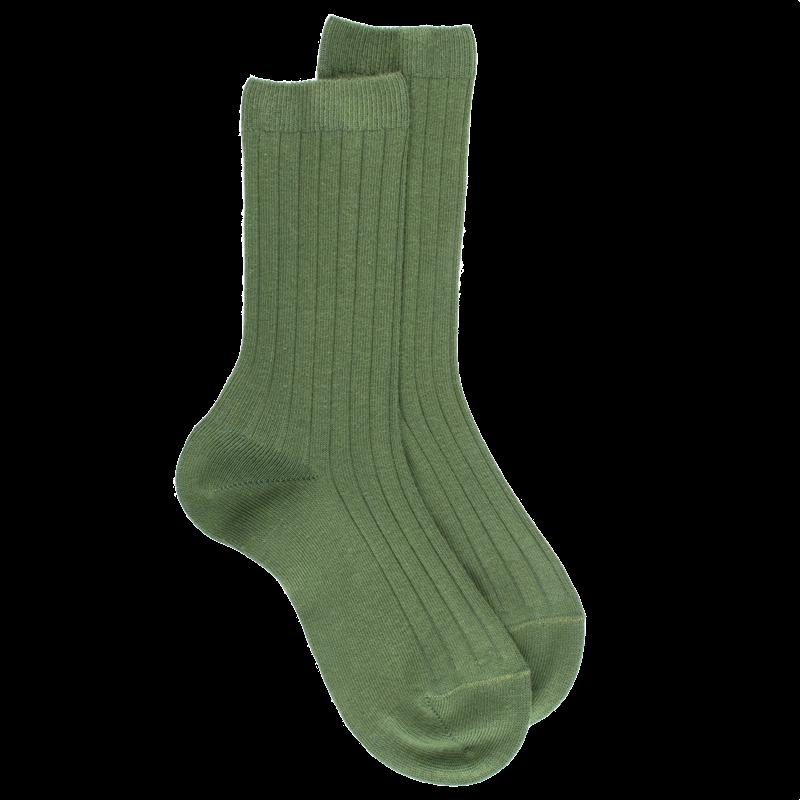 doré doré Chaussettes enfant côtelées en coton doux - Vert