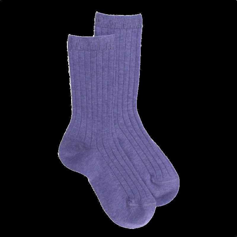 doré doré Chaussettes enfant côtelées en coton doux - Violet