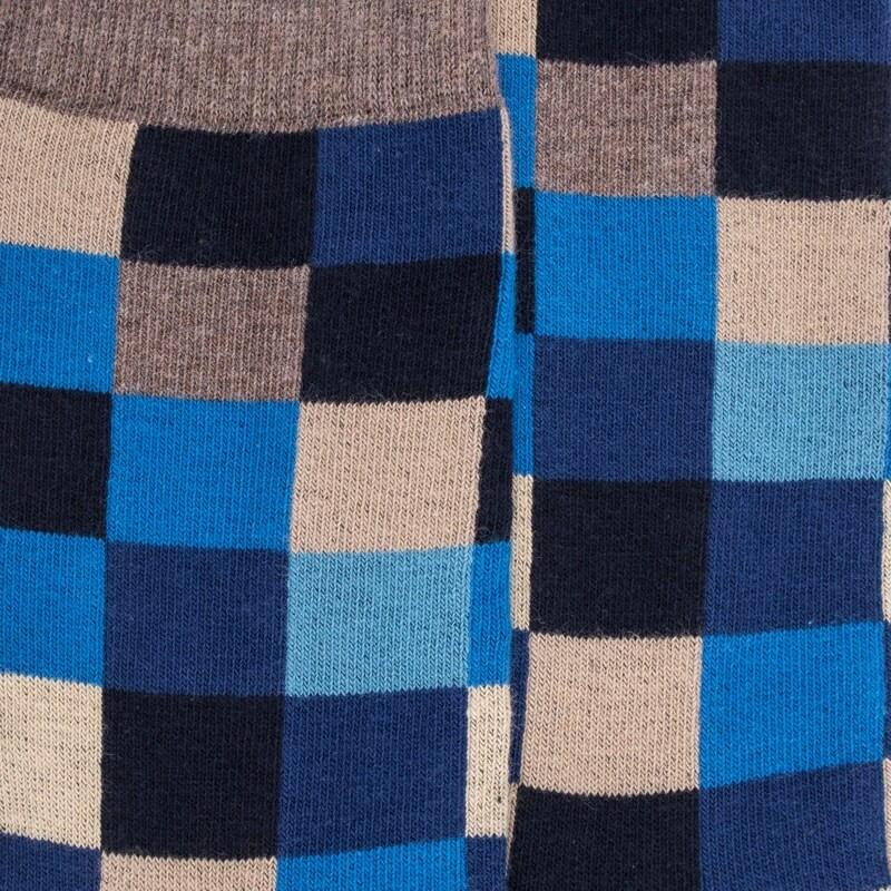 Doré Doré Chaussettes Enfant échiquier En Coton - Bleu Marine Foncé