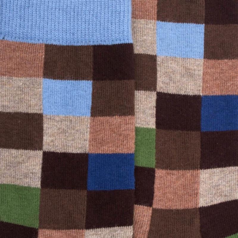 Doré Doré Chaussettes Enfant échiquier En Coton - Bois & Bleu Macadam