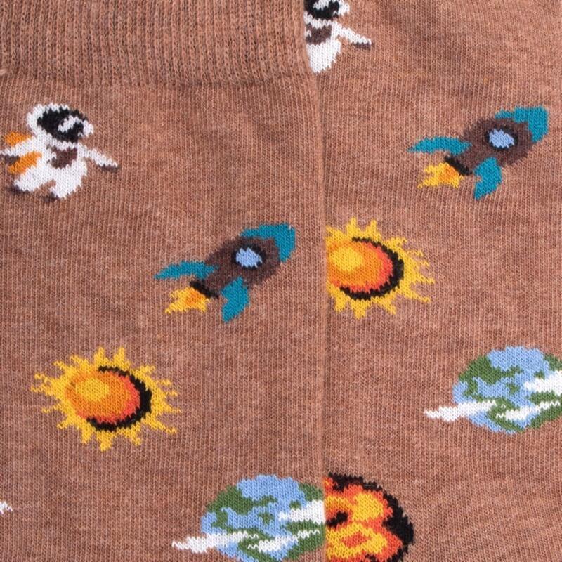 Doré Doré Chaussettes Enfant En Coton à Motif Univers - Marron Caille