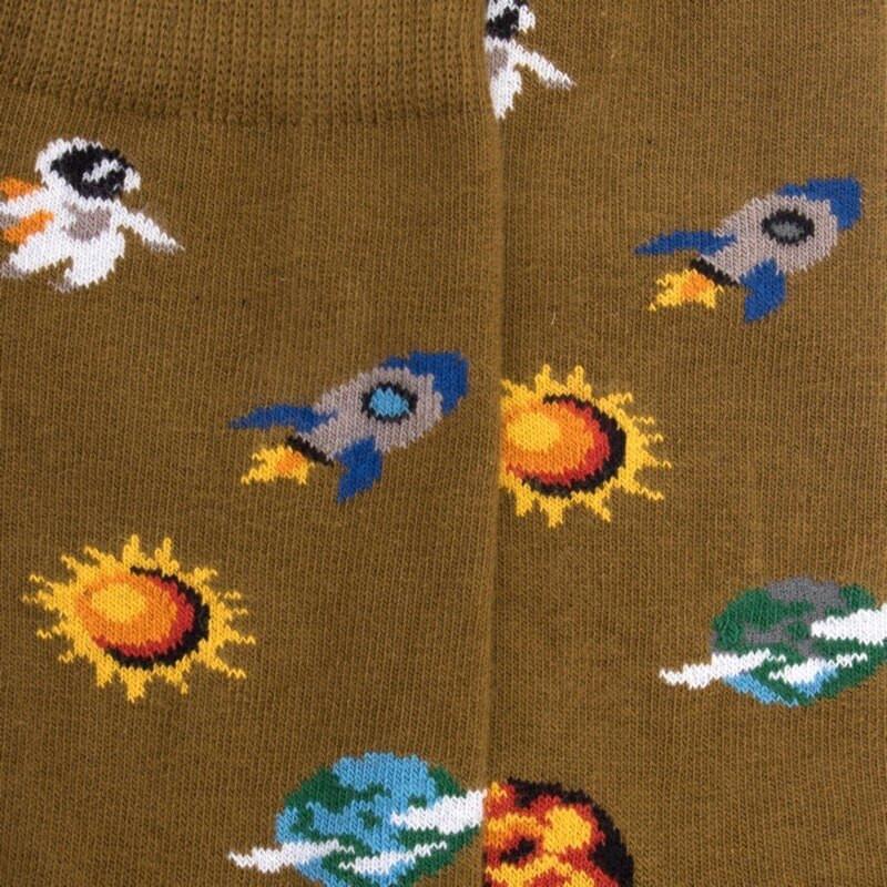Doré Doré Chaussettes Enfant En Coton à Motif Univers - Vert Pistache
