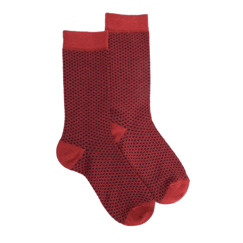 doré doré Chaussettes enfant en laine à motif micro treillis - Brique