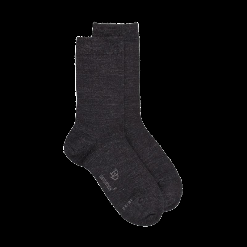 doré doré Chaussettes enfant en laine et coton - Gris étain