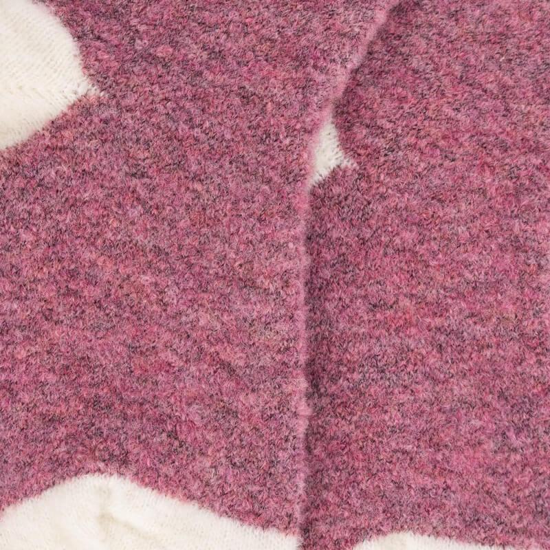 Doré Doré Chaussettes Enfant Laine Polaire - Rose Et Blanc
