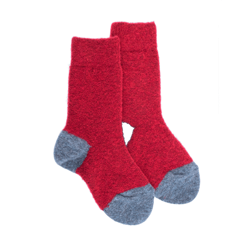 doré doré Chaussettes enfant laine polaire - Rouge et bleu