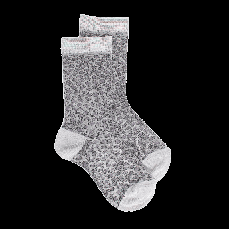 doré doré Chaussettes enfant port en viscose à motif léopard stylisé - Gris