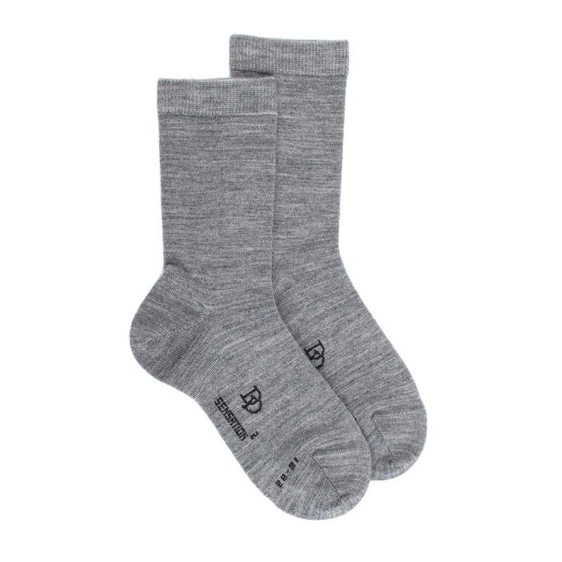 doré doré Chaussettes enfant Sensation en laine et coton - Gris clair
