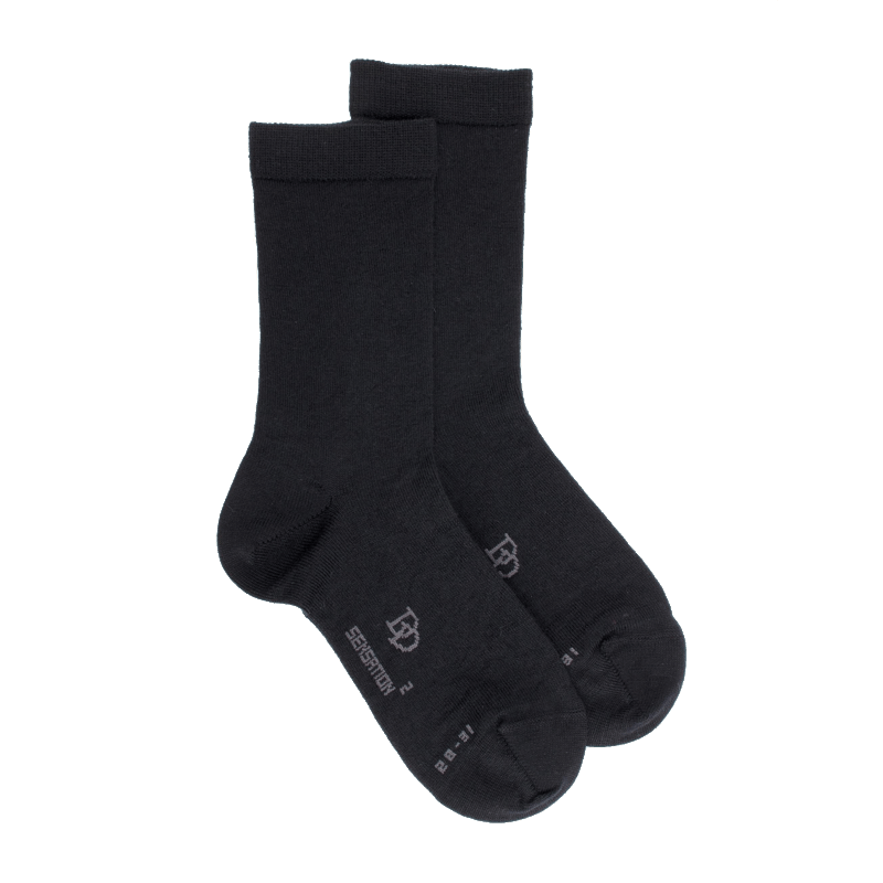 doré doré Chaussettes enfant Sensation en laine et coton - Noir