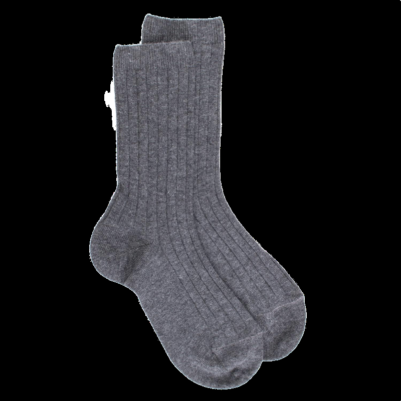 doré doré Chaussettes enfants côtelées en coton doux - Gris