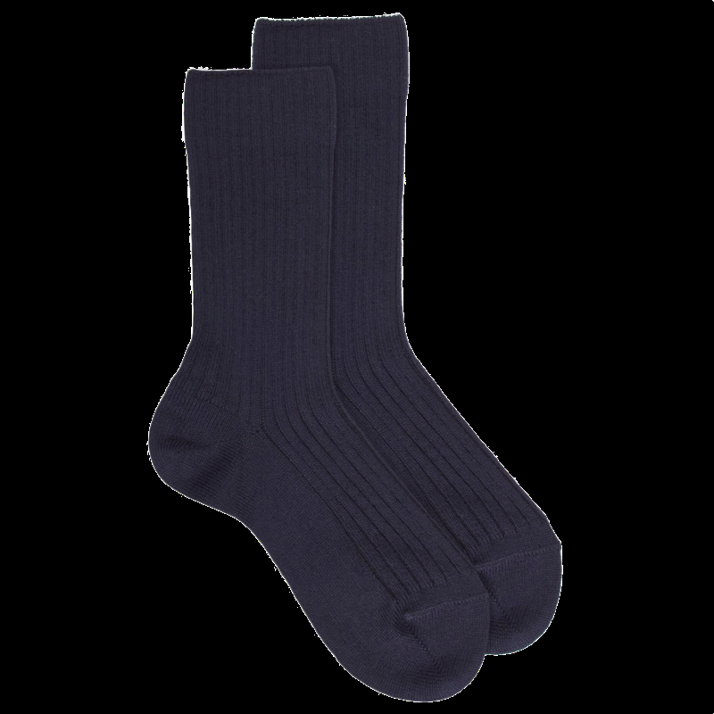 doré doré Chaussettes enfants en laine mérinos - Bleu marine