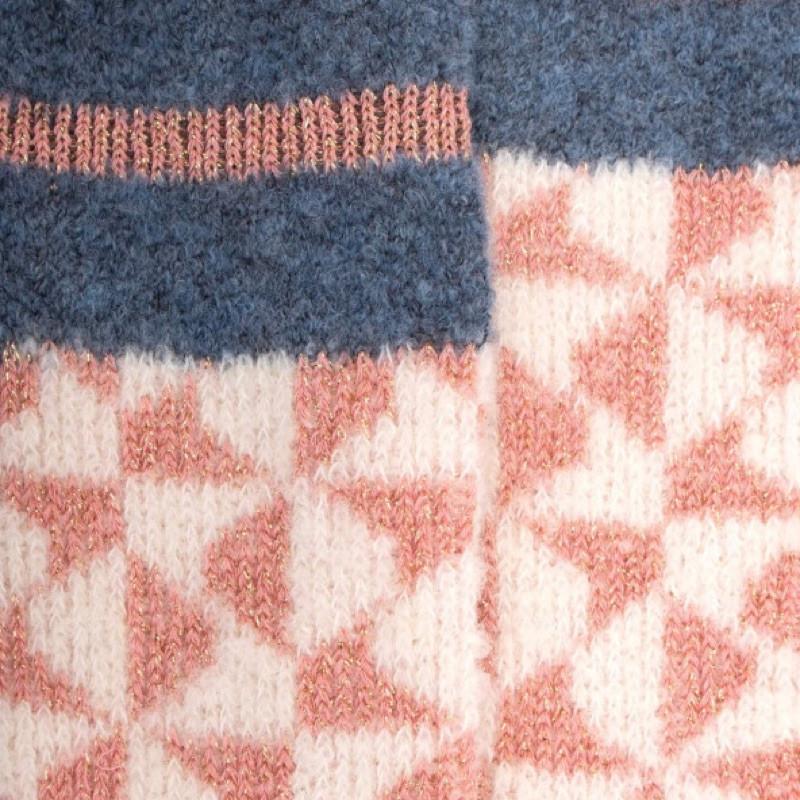 Doré Doré Chaussettes Enfants En Laine Polaire Motif Géométrique - Écru
