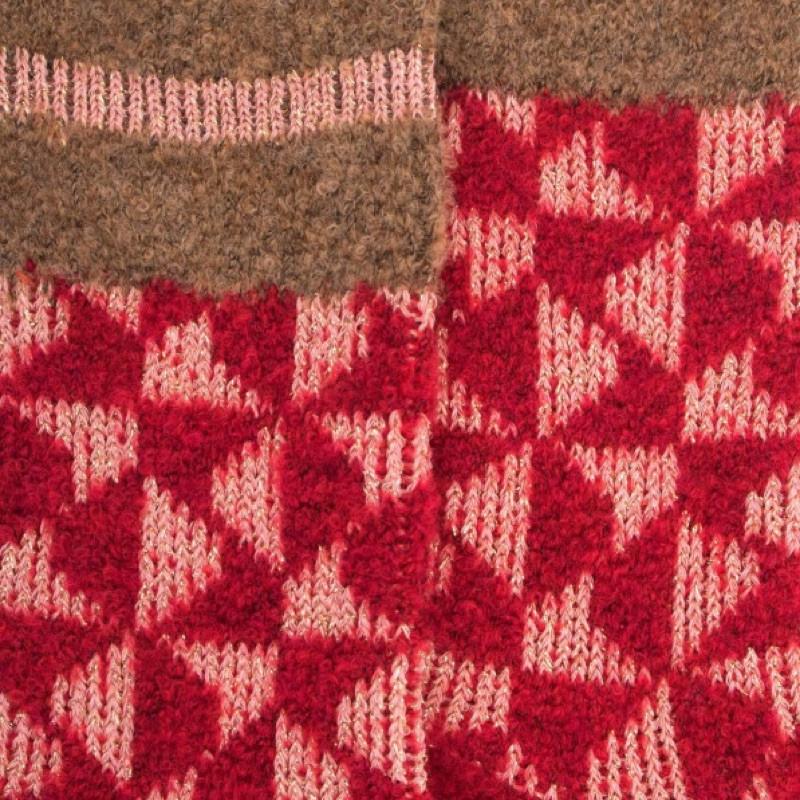 Doré Doré Chaussettes Enfants En Laine Polaire Motif Géométrique - Rouge Ponceau