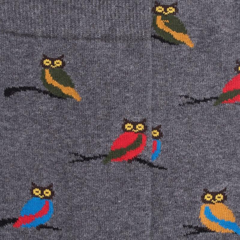 Doré Doré Chaussettes Fantaisie Homme Motifs Hibou - Gris