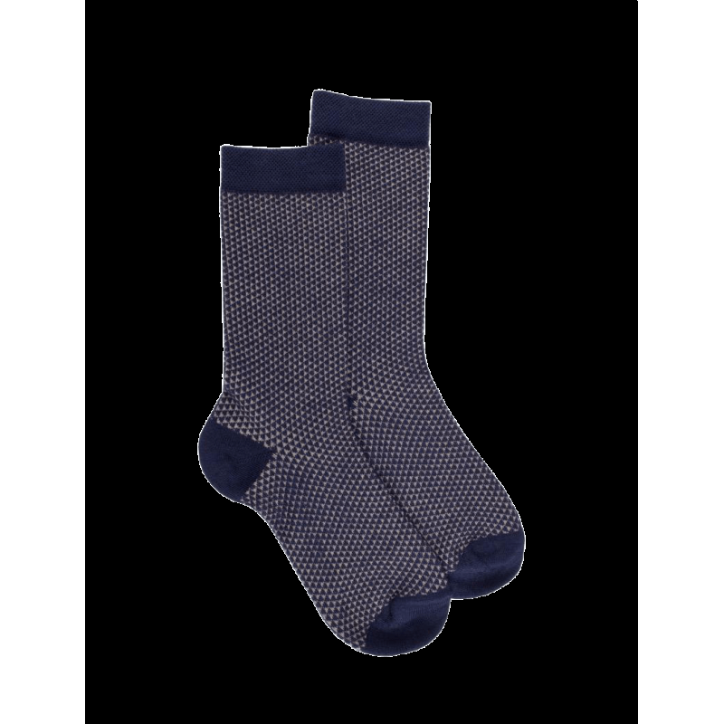 doré doré Chaussettes fantaisie motifs triangles - Bleu
