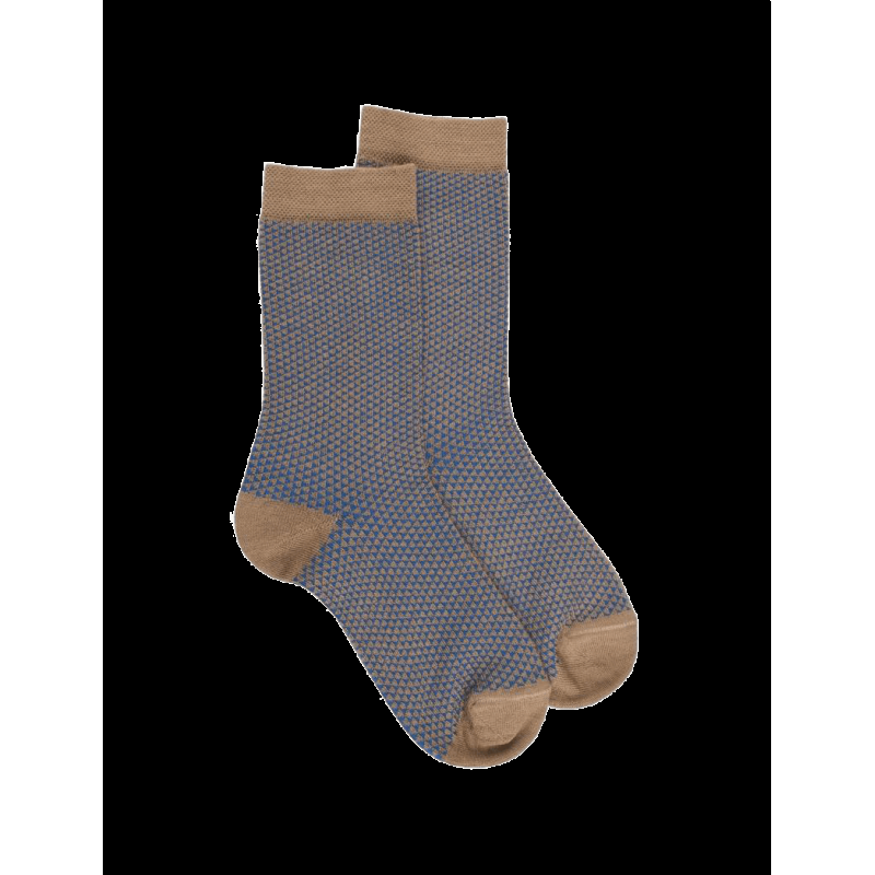 doré doré Chaussettes fantaisie motifs triangles - Camel