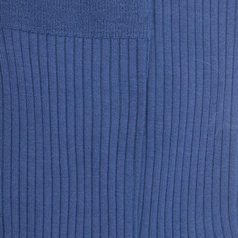 Doré Doré Chaussettes Femme à Côtes En Fil D'Écosse - Bleu