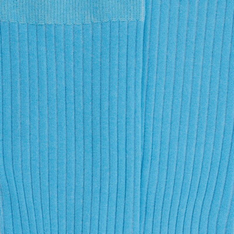 Doré Doré Chaussettes Femme à Côtes En Fil D'Écosse - Bleu Pirogue