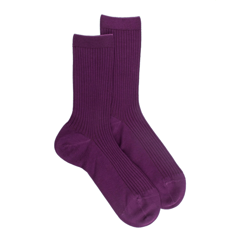 doré doré Chaussettes femme à côtes en fil d'Écosse - Quetsche