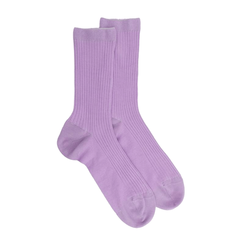 doré doré Chaussettes femme à côtes en fil d'Écosse - Violet Corolle