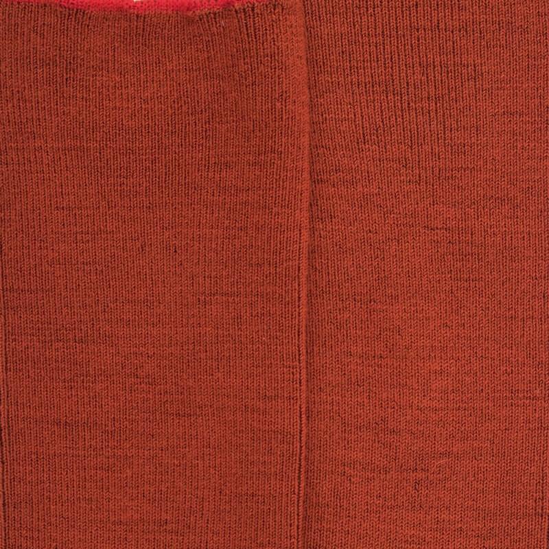 Doré Doré Chaussettes Femme à Côtes Sans Bord élastique En Laine - Orange Henné