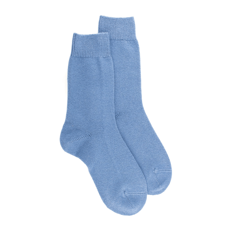 doré doré Chaussettes femme Douceur en laine mérinos et cachemire - Bleu ciel