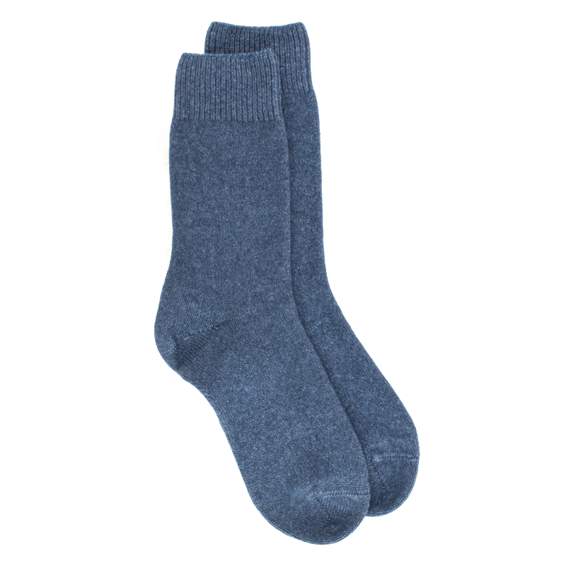 doré doré Chaussettes femme Douceur en laine mérinos et cachemire - Bleu jean
