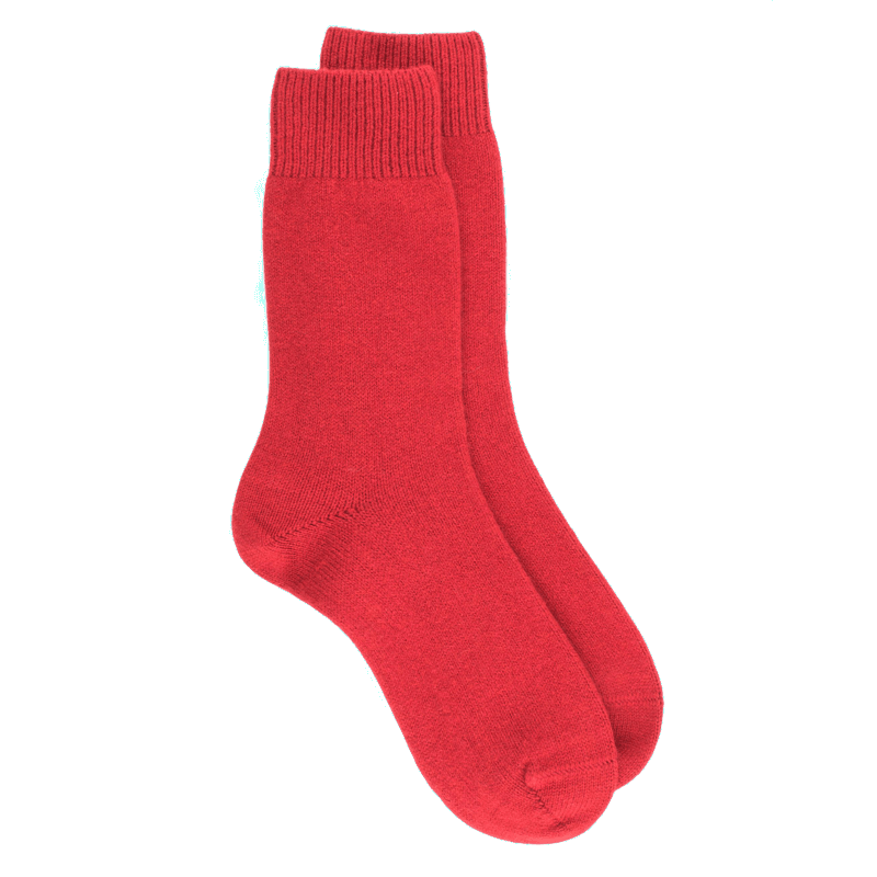 doré doré Chaussettes femme Douceur en laine mérinos et cachemire - Rouge Ponceau